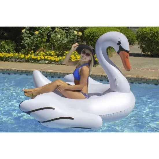 Poolmaster Jumbo Swan Swimming Pool Float Rider image {1}