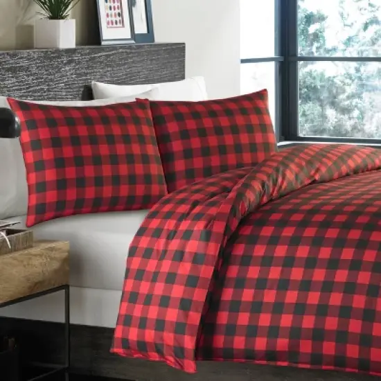 Mountain Plaid Duvet Cover And Sham Set Red - Eddie Bauer&reg; image {3}