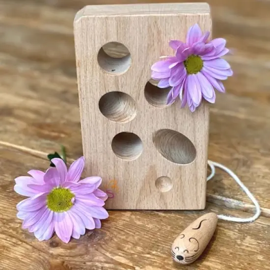 Extasticks Cheesalino Wooden Lacing Toy (Cheese And Mouse) image {2}