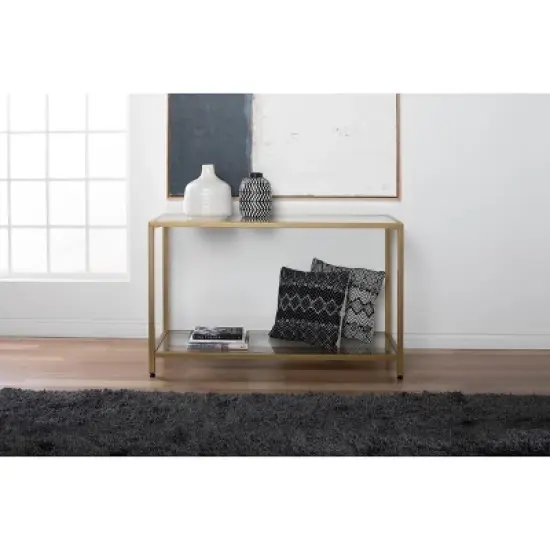 47" Camber Modern Glass Console Table Gold - Studio Designs Home image {1}