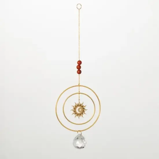 Woodstock Chimes Suncatcher Radiating Sun, Red Stone 12" image {4}