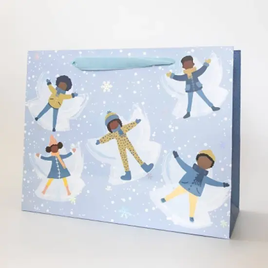 Soular Powered Large Gift Bag with Tissue Snow Angels image {1}