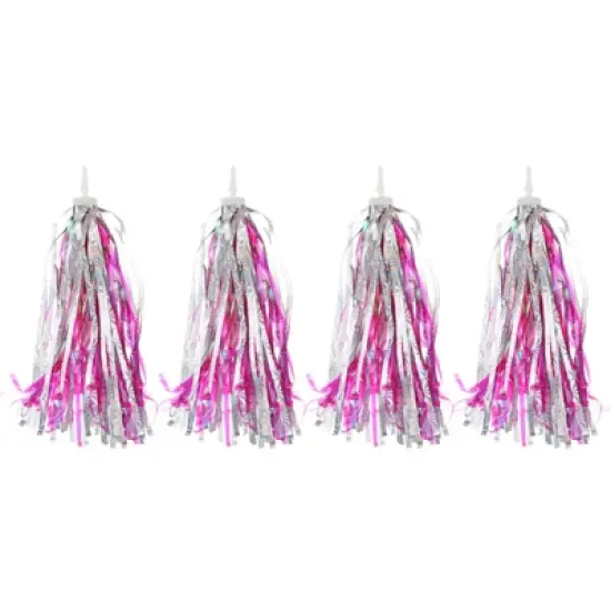Unique Bargains Handlebar Tassel Grip Ribbon Decorations Scooter Bike Streamers 4 Pcs image {4}