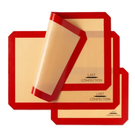 Last Confection Silicone Baking Mats, 2 Half Sheet and 1 Quarter Sheet - Set of 3 Non-Stick Professional Food Safe Tray Pan Liners image {1}