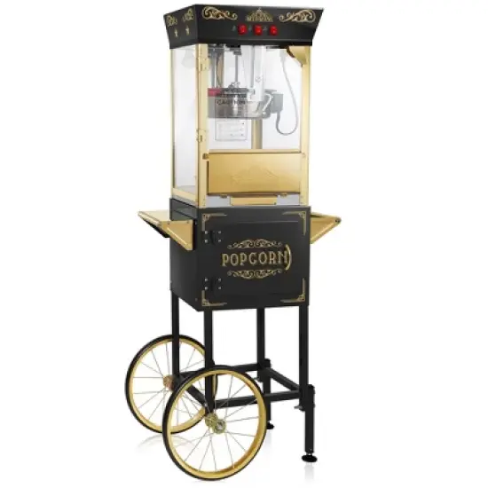 Olde Midway Movie Theater-Style Popcorn Machine Popper with Cart and 10 oz Kettle image {8}