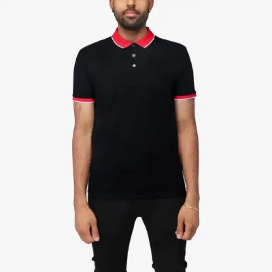 X RAY Men's Short Sleeve Snap-Placket Polo image {13}