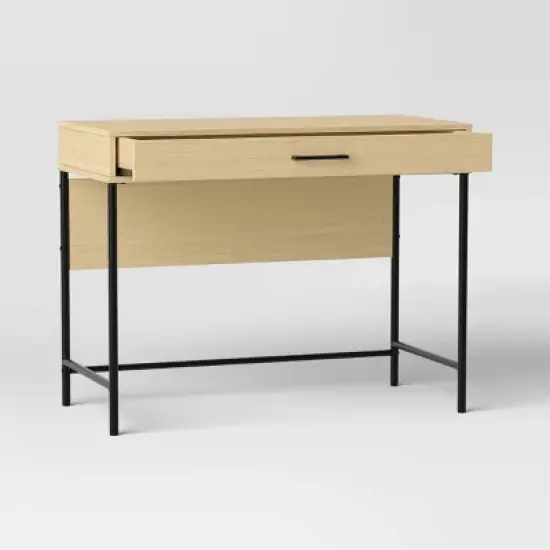 Wood and Metal Dorm Writing Desk with Storage Drawer - Room Essentials&trade; image {2}