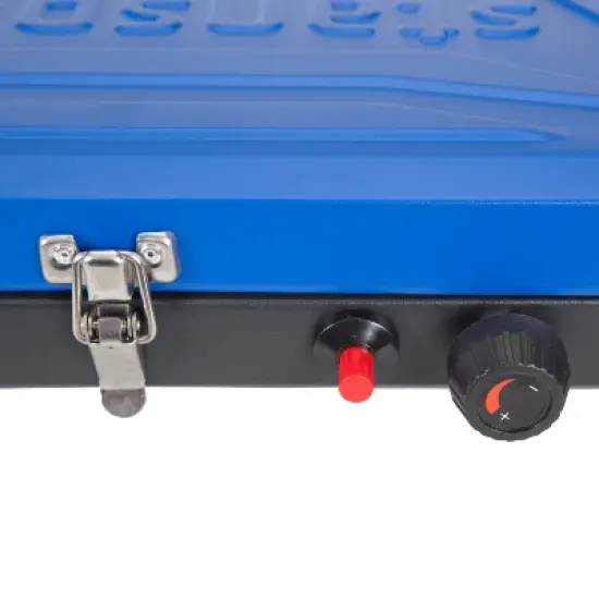 Stansport Double Burner Stove Piezo Ignition With Drip Pan Blue image {9}