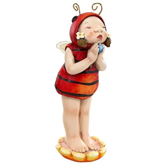 Design Toscano Sarah the Lady Bug Fairy Garden Helper Statue image {1}