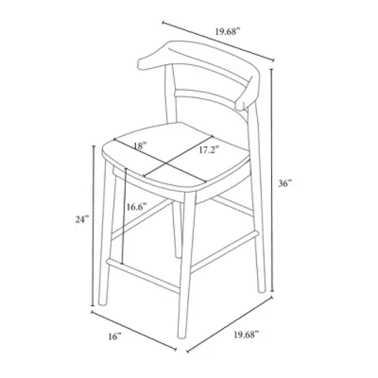 Kaysville Curved Back Wood Counter Height Barstool - Threshold&trade; designed with Studio McGee image {6}