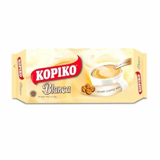 Kopiko Blanca Instant Creamy Coffee 3-in-1 Authentic Indonesian Volcanic Coffee with Brown Sugar 31.7 Oz. (30 G.X 30 Sachets) Pack of 2 image {1}