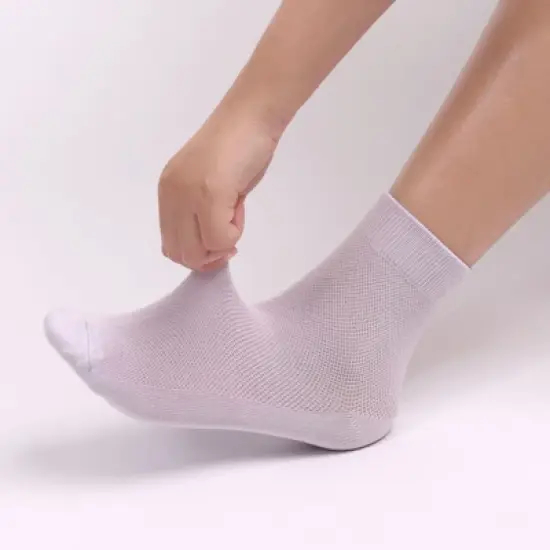 SERISIMPLE Women Thin Viscose Bamboo Above Ankle Sock Breathable Lightweight Classic Crew Casual 5 Pairs image {4}