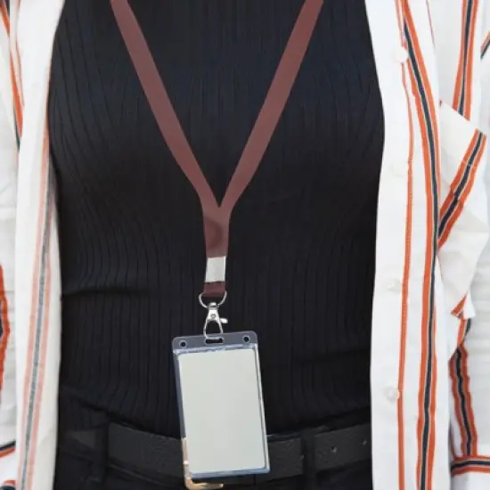 Unique Bargains Width Flat Neck Lanyards with Swivel Hook Clip for Name Tag Badges 50 Pcs image {5}