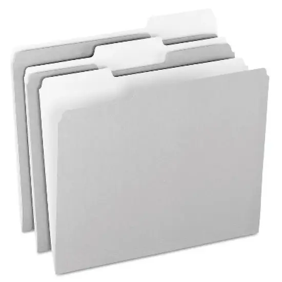 Pendaflex Colored File Folders 1/3 Cut Top Tab Letter Gray/Light Gray 100/Box 15213GRA image {2}