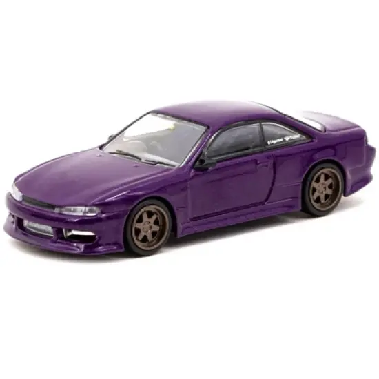 Nissan VERTEX Silvia S14 RHD (Right Hand Drive) Purple Metallic "Global64" Series 1/64 Diecast Model Car by Tarmac Works image {1}