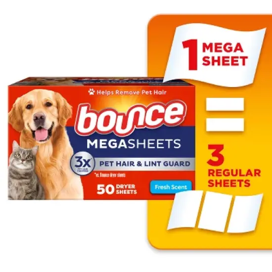 Bounce Pet Mega Dryer Sheet - 50ct image {1}