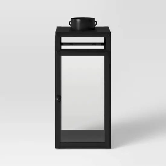 24" x 8" Decorative Metal Lantern Candle Holder Black - Threshold&trade; image {2}
