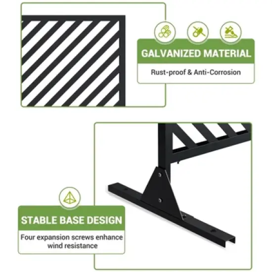 Freestanding Metal Privacy Screen for Outdoor Patio - Heavy-Duty Rust-Resistant Decorative Fence Panel | Weatherproof Design | Patio image {6}