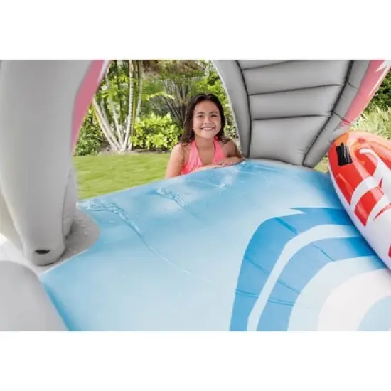 Intex Surf 'N Slide Kids 15' Long Inflatable Splash Play Center Shark Water Slide with 2 Surf Riders (57159EP) image {4}