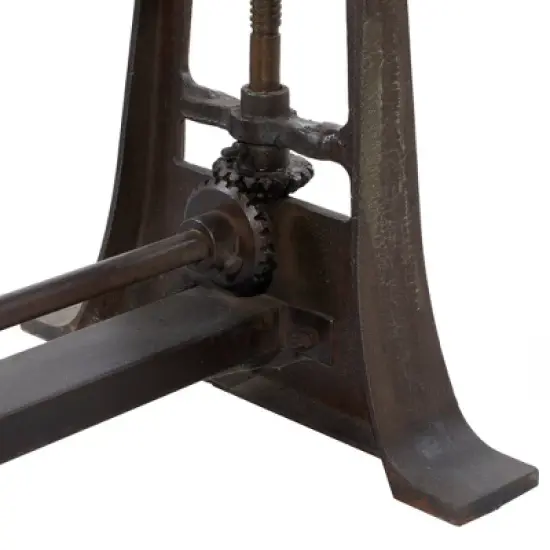 Industrial Teak Wood Console Table Brown - Olivia & May image {15}