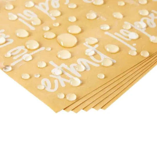 Talented Kitchen 132 White Script Oil and Vinegar Labels for Bottles, Clear Preprinted Condiments Stickers for Squeeze Dispensers image {5}