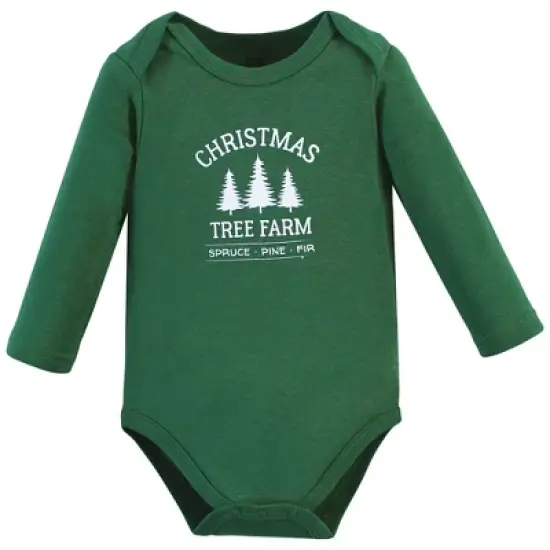 Hudson Baby Unisex Baby Cotton Long-Sleeve Bodysuits, Christmas Tree image {3}