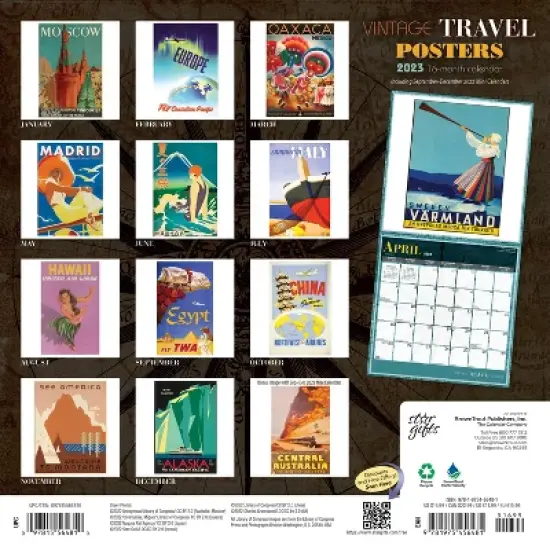 2023 Square Wall Calendar Vintage Travel Posters - StarGifts image {1}