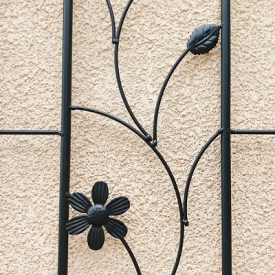 Gulches 2 Pack Metal Garden Trellis 86.7" x 19.7" Rustproof Trellis for Climbing Plants Outdoor Flower Support Black image {5}