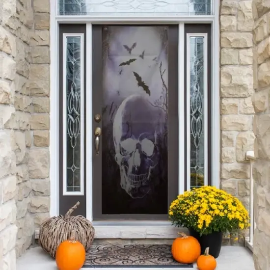 Northlight Spooky Graveyard with Skull and Bats Halloween Door Decoration - 70.75" image {3}