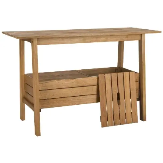 Bertie Outdoor Tea Trolley PAT7035 - Natural - Safavieh image {3}