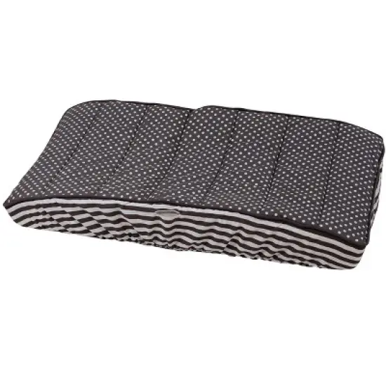 Bacati - Elephants White/Gray Gray Pin Dots Changing Pad Cover image {7}