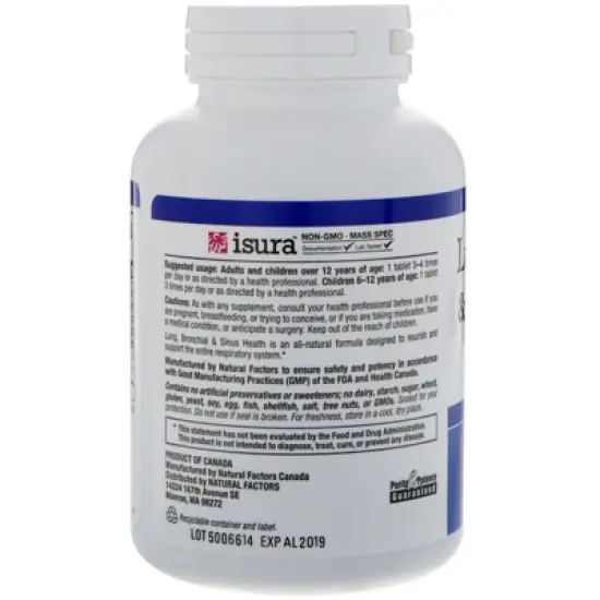 Natural Factors Lung, Bronchial & Sinus Health, 90 Tablets image {2}