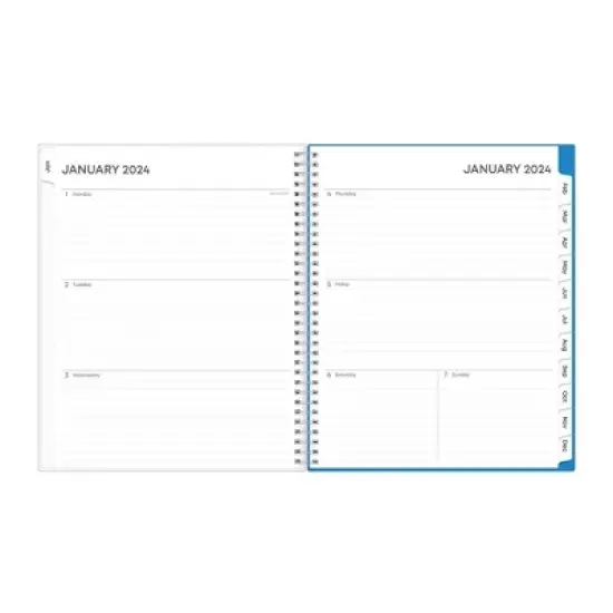 Blue Sky 2024 Planner 8.5"x11" Weekly/Monthly Frosted Cover Whitney Cool image {4}