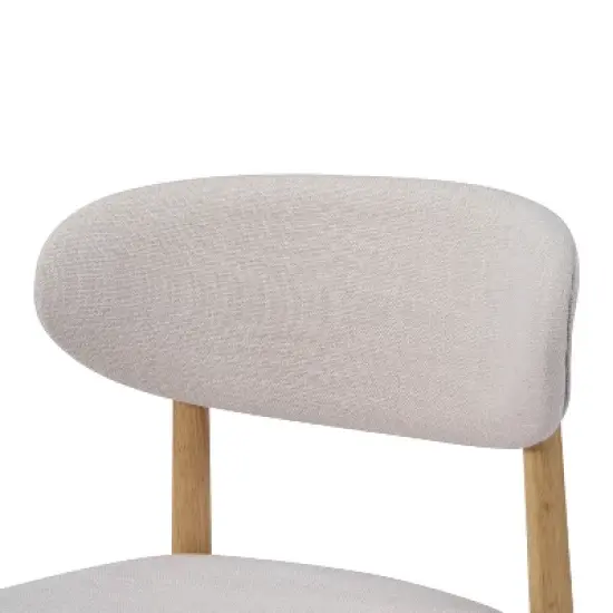 Christopher Knight Home Bulwarth Mid-Century Modern Rubberwood Upholstered Dining Chair with Curved Back (Set of 2) image {7}