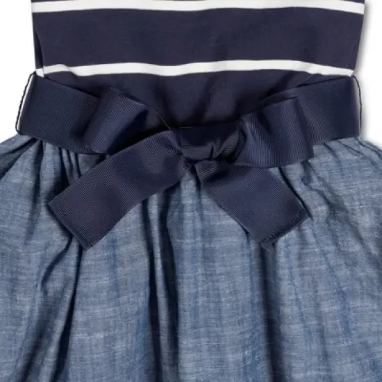 Hope & Henry Girls' 3/4 Sleeve Lightweight Knit Skater Dress, Kids image {1}