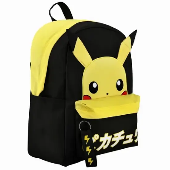 Pokemon Pikachu Anime Cartoon Yellow & Black Polyester Tech Backpack image {2}