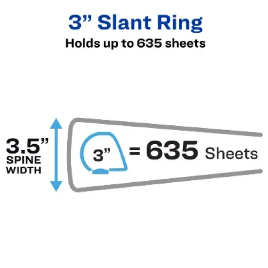 Avery Heavy-Duty View 3 Ring Binders, 3 Inch One Touch Slant Rings, 2 White Binders (46045) image {1}