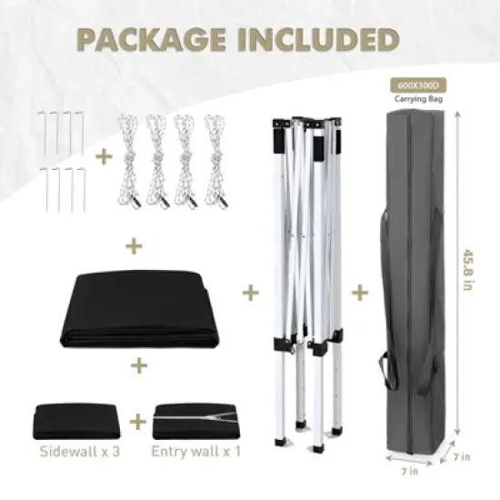 EAGLE PEAK 5x5 FT Pop up Canopy Instant Portable Tent with 4-Side Wall Panels image {7}