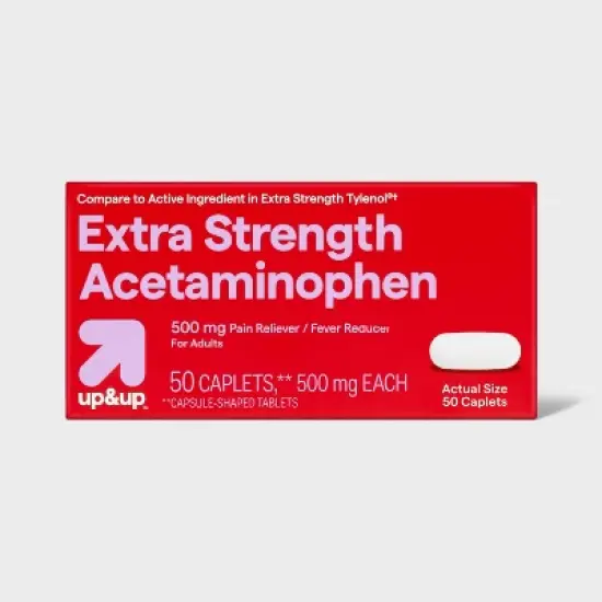 Acetaminophen Extra Strength Pain Reliever & Fever Reducer Caplets - up&up&trade; image {3}