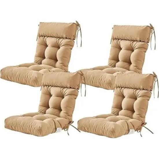 ARTPLAN Patio Chair Cushion,Tufted Adirondack Outdoor Chair Cushion,Wicker High Back Outdoor Seat Cushion,Set of 4,21"X21"X4" (4 Pack) image {6}