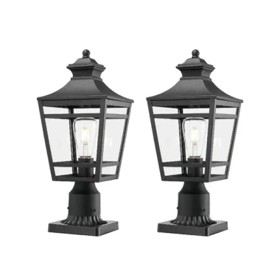 YUHAO Gardens, Yards or Entrances Anti-Rust Waterproof Outdoor Post Light Modern Black(2 PACK) image {12}