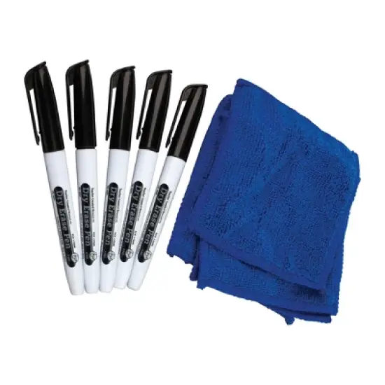 Teacher Created Resources&reg; Dry Erase Pens & Microfiber Towels Set, 5 Each, 10 Total Pieces image {1}