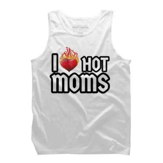 Men's Design By Humans I Love Hot Moms Heart By Metavera Tank Top image {6}