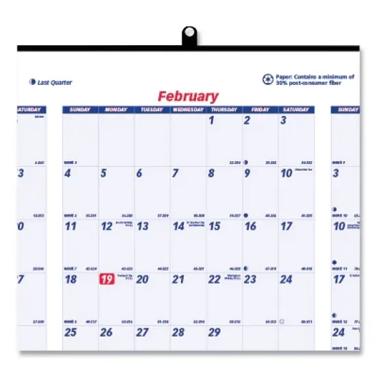 Yearly Wall Calendar, 24 x 36, White/Blue Sheets, 12-Month (Jan to Dec): 2026 image {3}