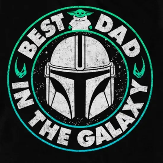 Men's Star Wars: The Mandalorian Grogu and Din Djarin Best Dad in the Galaxy T-Shirt image {1}