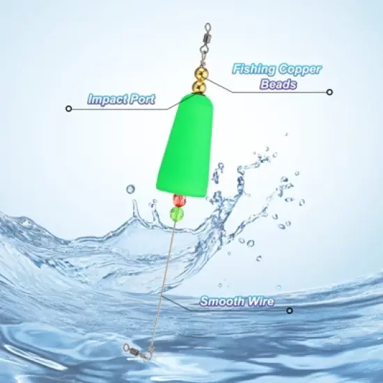 Unique Bargains Plastic Weighted Popping Corks Conical Fishing Floats Rigs 2 Pcs image {2}