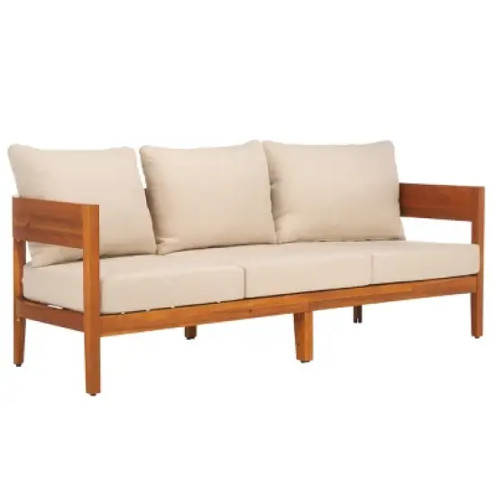Theo 3 Seater Sofa - Indoor/Outdoor - PAT7092 - Natural/Taupe - Safavieh image {3}