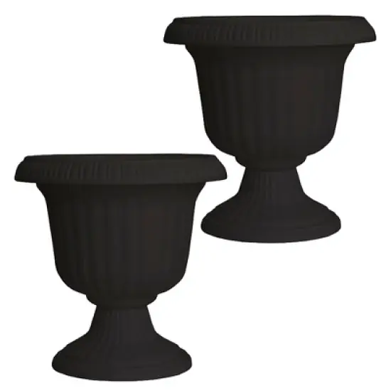 Southern Patio 14 Inch Lightweight Outdoor Utopian Urn Planter (2 Pack) image {5}