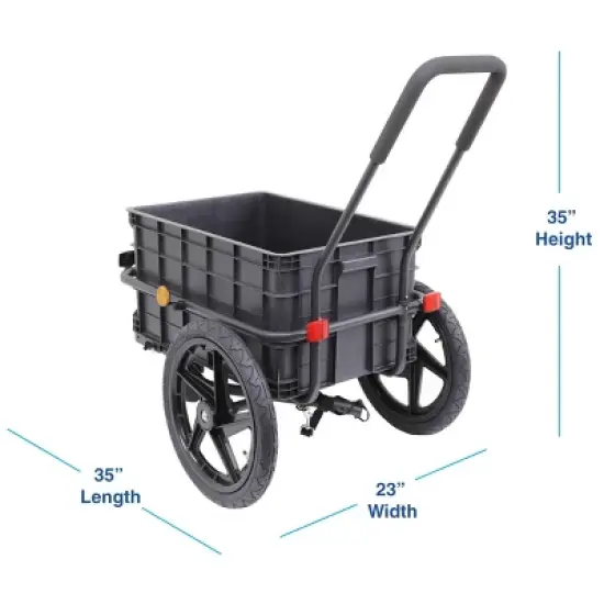 Xspec 2-in-1 Bike Cargo Trailer Pushcart with Tow Hitch and Removable Handlebar image {3}