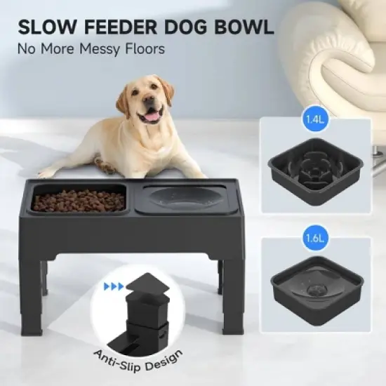 Els Pet 2L 2-in-1 Elevated Feeding Station Slow Feeding and Floating Dog and Cat Bowl image {5}
